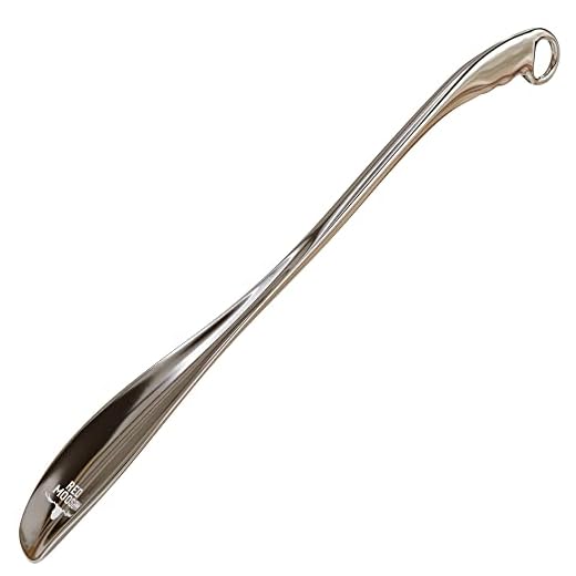 OrthoStep 24 inch Extra Long Shoe Horn Long Handle Metal Shoe Horns for Men Antique Brushed Nickel