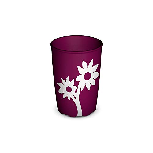 Ornamin Becher mit Anti-Rutsch Blume 220 ml brombeer/weiß (Modell 820) / Trinkbecher, Pflege-Becher, Kinderbecher