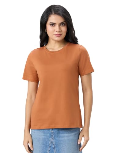 Image of Symbol Premium Women's Super Soft Cotton Round Neck Solid T-Shirt (Stylish | Regular Fit) (Available in Plus Sizes)