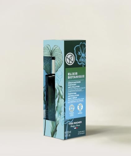 Yves Rocher Elixir Botanique Fortifying Anti-Pollution Daily Serum – Set of 3 Strengthen & Protect Skin Botanical Face Serum with Micro-Algae & Nasturtium Extracts 50 ml/1.69 fl.oz