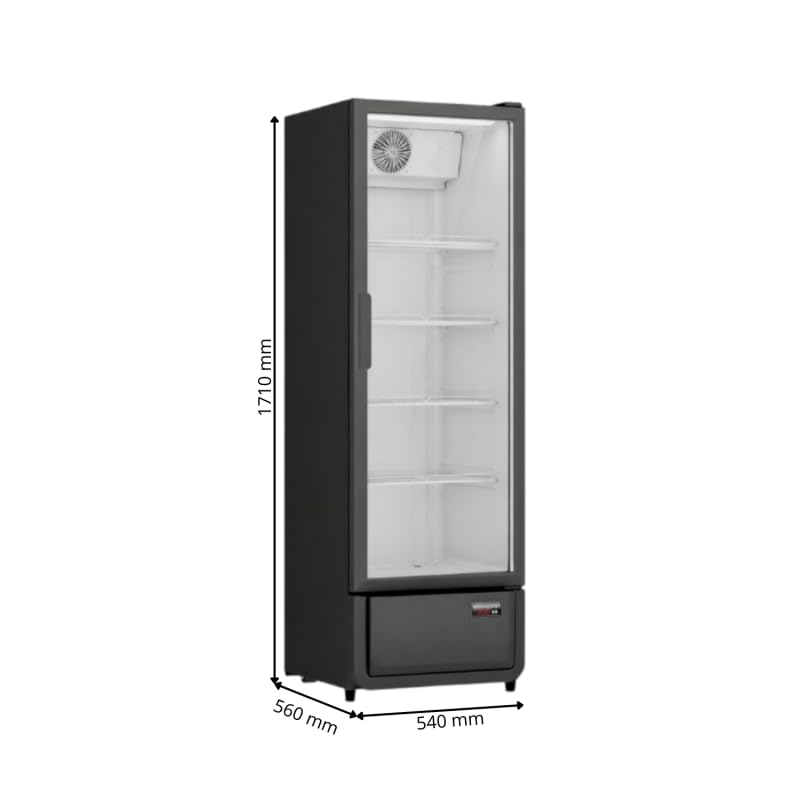 Armoire à Boissons Réfrigérée 350 Litres Noire et Blanche 1 Porte Vitrée