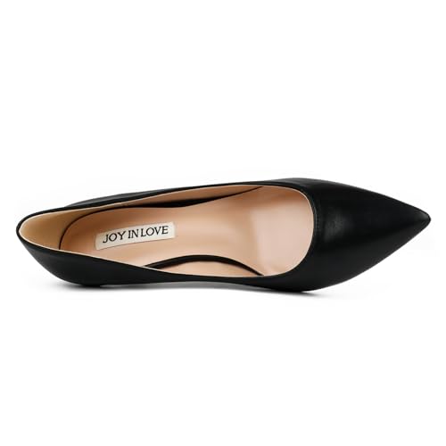 Image of JOY IN LOVE Women's Pointed Toe Chunky Block Heel Pumps