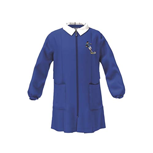 Chiusura centrale con zip siggi Grembiule Scuola Linea Happy School - Elementari Bambino Colore Blu 4016 con Ricamo - Chiusura con zip, Colletto Bianco. Blu 70