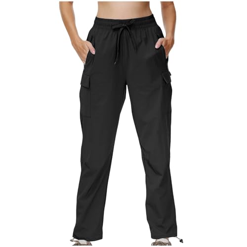Hiking Cargo Joggers for Women Lightweight Quick Dry Outdoor Sweatpants Elastic Waist Athletic Pant with Multi Pockets