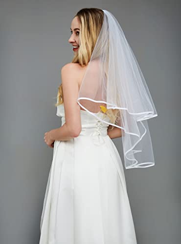 Kung Fu Party Glitter Rhinestone Bride To Be Tiara And White Double Ribbon Edge Center Cascade Bridal Wedding Veil With Comb And Bride To Be Satin Sash #TOP6