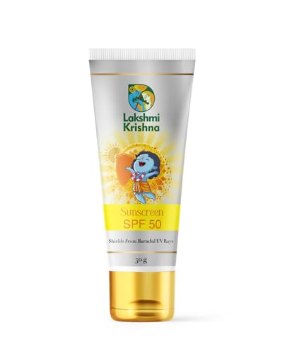 Image of Lakshmi Krishna Natural Sunscreen Spf 50-50G With Aqua, Avocado Oil, Glycerin, Triethanolamine, Edta, Cetyl, Titanium Dioxide, Zinc Oxide|Maximum Protection With Natural Ingredients|For All Skin Types