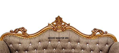 Image of Luxury Wooden Teakwwood Five Seater Sofa Set for Living Room (Honey Brown) Solid Wood Outdoor Chair 5 Seater Sofa | (1)
