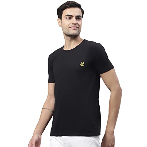 Image of Mack Jonney Men Round Neck Cotton Solid Regular Fit T-Shirt-T Anthraa 01-P