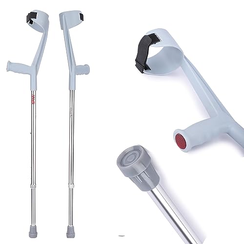Image of Elbow Crutch For Walking /Patients /Fractured Leg /Injured People With Adjustable Height For Men And Women (Silver)