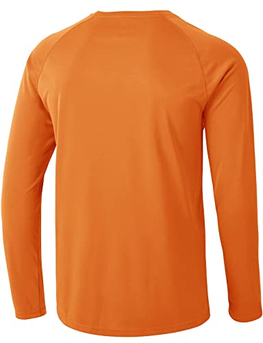 Rdruko Men's Quick Dry Lightweight Upf 50+ Long Sleeve Shirts Rash Guard Swim Hiking Shirts(Orange, Us L) #TOP1