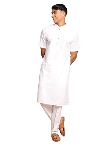 Image of VASTRAMAY Men's Cotton Linen Kurta Pyjama Set (1)