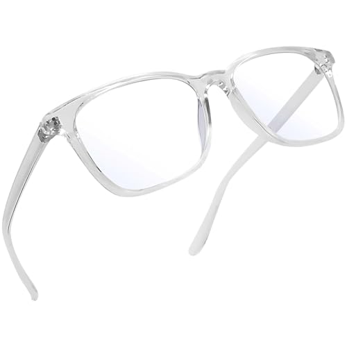 Joopin TR90 Blaulichtfilter Brille Herren Damen Blaulichtbrille und Computerbrille mit Blaulichtfilter Blue Light Blocking Glasses für Gaming TV und Büro (Transparent)