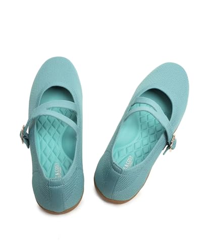Women's Flats Mary Jane Ballet Flats Comfortable Knit Casual Ballerina Walking Dressy Office Slip-on Shoes with Adjustable Straps3