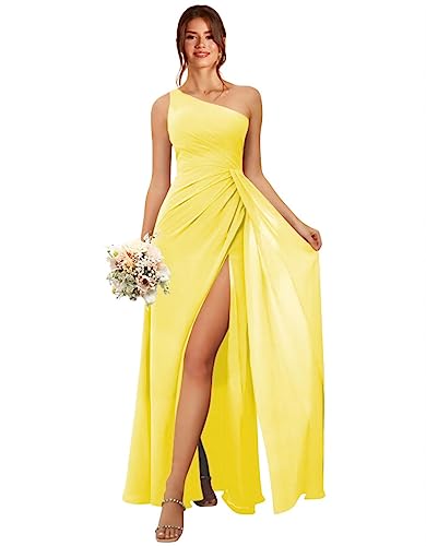 Robe de mariage orange longue en mousseline idéale pour un cocktail estival chic