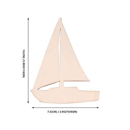 Exceart 18Pcs Unfinished Wooden Cutouts Mermaid Tail Anchor Boat Wooden Slices Nautical Wood Decoration For Diy Craft Paint Embellishments Art Projects #TOP1