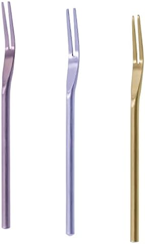 Appetizer Forks, 304 Stainless Steel Fruit Fork, 5.04" Salad Forks, Short Handle Dessert Fork, Pickle Fork Portable Cocktail Forks, Olive Fork, Pickle Grabber