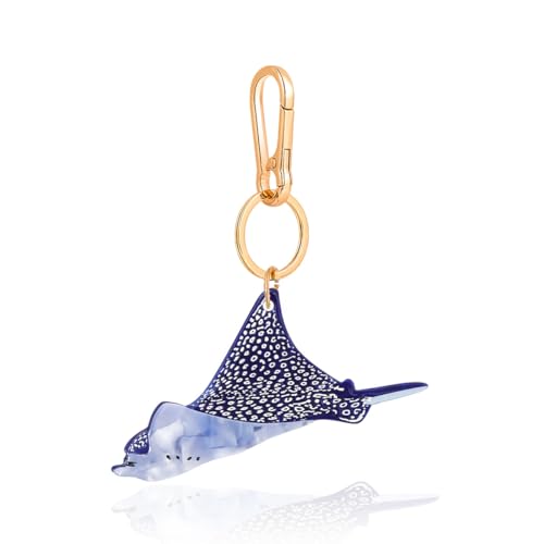 Personalized Blue Sea Slug Keychain - Unique Eagle Ray &