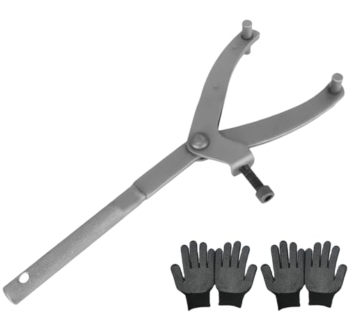 AVIMYA Llave de Volante de Tipo Y Herramienta de sujeción Llave de Embrague Variadora para reparación de poleas de reparación de motocicletas, con 2 pares de guantes