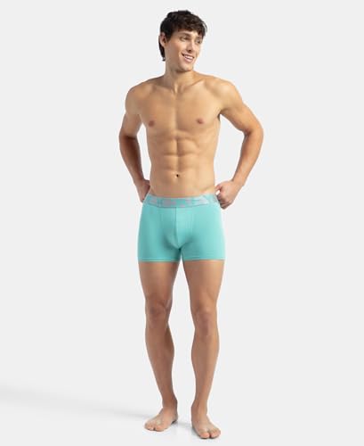Image of Jockey IC28 Men's Tactel Microfiber Elastane Stretch Solid Trunk with Moisture Move Treatment