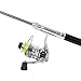 Fishing Rod and Reel Combos, Pocket Fishing Pole with Reel Wheel Retractable Aluminum Alloy for Sea Rock Stream River Boat Raft Ice Fishing (Black)