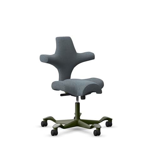 Image of HAG Capisco Standard Chair-Moss Green Frame-Upholstered Dark Gray