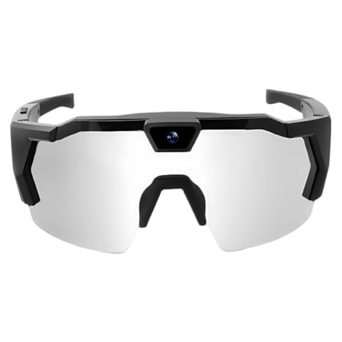 Uoqpty Gafas Deportivas HD POV con Cámara - Gafas Inteligentes Antirreflejos para Hombres Y Mujeres, Ga-fas De Sol con Cámara Y Audio, Video De Acción, para Ciclismo, Senderismo, Esquí, Vloggers