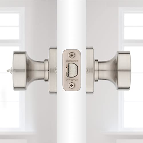 Kwikset Arroyo Knob Interior Privacy Door Knob with Lock, Door Handle For Bathroom and Bedroom, Satin Nickel Keyless Turn Lock Doorknob, with Microban Protection - image 5