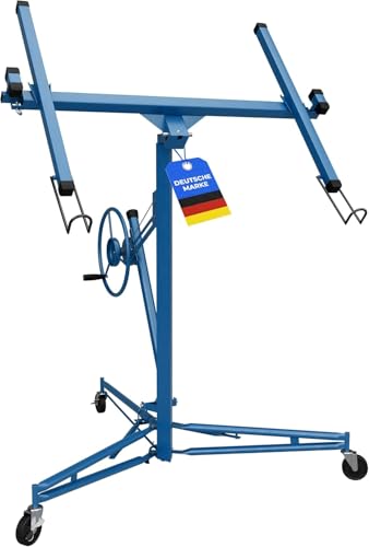 Plattenheber Trockenbau - Plattenlift bis 325cm und 68kg - 1- Mann Plattenlift für Rigipsplatten - für Decken und Wände (Blau)