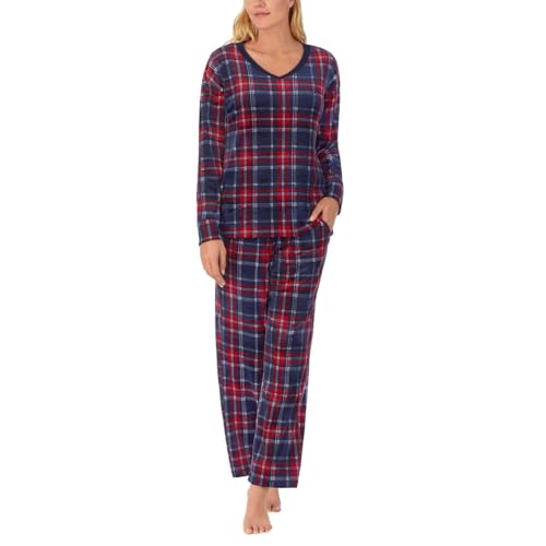 Nautica Womens Pajamas - Cozy Silky Fleece - 2 Piece Long Sleeve Winter Sleepwear Set for Women