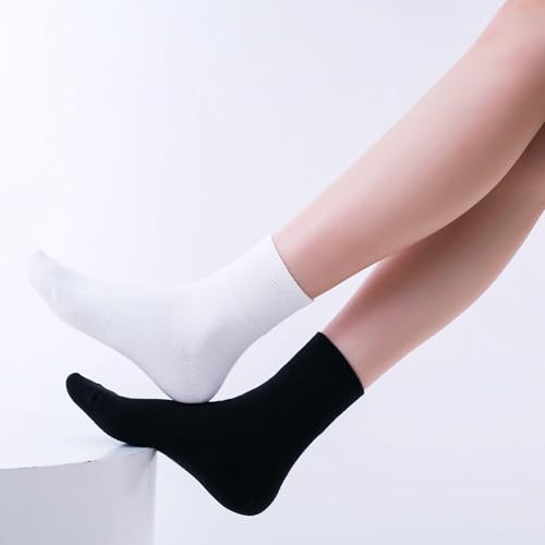 HUGSWEET Thin Soft Cotton Crew Socks for Women Ankle above Bootie Socks Gifts for Women 5-10 Pairs — view 2