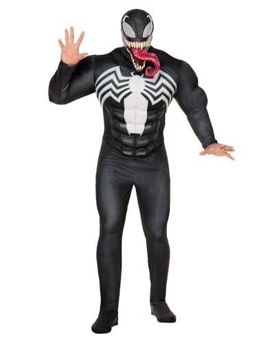 Spirit Halloween Spider-Man Adult Venom Muscle Suit Costume Officially licensed Marvel Men TEEN SIZE Standard Multicolor