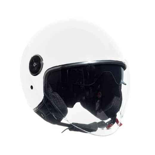casco jfm doppia visiera omologato colore bianco perla (m)