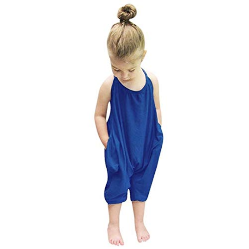 Baby Girls Summer Romper Cute 2 Pack Backless Harem Strap Jumpsuits 1-4 Years Old3