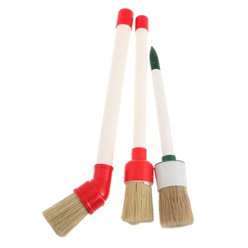 TOYZFRIENDY 3 Piezas Kit Pinceles Aplicadores para Neumáticos con Cabezal Redondo y Curvo Cepillos Duraderos para Mantenimiento y Detallado de Ruedas Coches Motos y Bicicletas