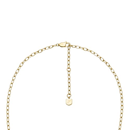 Image of Fossil Women's Gold-Tone Stainless Steel Pendant Chain Necklace for Women