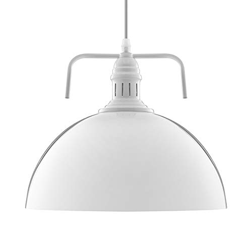 Industrial Nautical Style Single Mini Pendant Light - LITFAD 7" Wide Pendant Lamp Hanging Lights with Frosted Diffuser Mounted Lighting Fixture Ceiling Light in White - Image 7