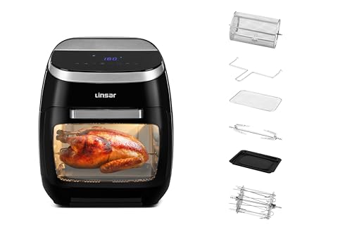 Linsar - Air Fryer Oven with Rotisserie - 11l Mini Oven - Airfryer with Digital LED Display - Rotisserie Rack and Kebab Stick - Adjustable Temperature up to 200C - 8 pre-programmed Settings - 2000W