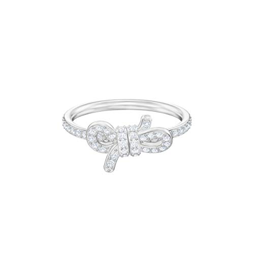 Preisvergleich Produktbild Swarovski Lifelong Small Bow Ring, Weiss, Rhodiniert