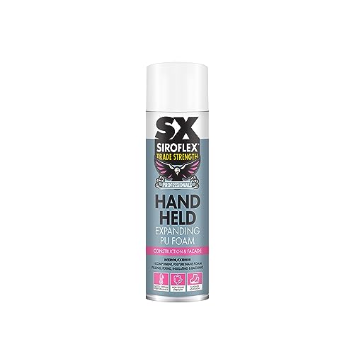 SX Trade Strength Hand Held PU Expanding Foam - Gap Filler - Fixing & Insulating - Polyurethane Based - Quick Drying - 500ml