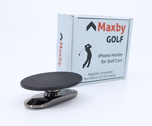 Golf Cart Magnetic Phone Mount & Holder, Compatible with MagSafe. Attaches magnetically to Golf cart or Any Metal Surface. Strong Magnets for Secure mounting. Compact Size.