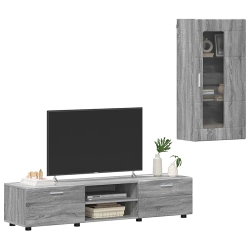 Mueble de TV Gris Sonoma de madera de ingenieria con acabado premium 4