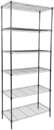Whitmor 6 Tier Storage Shelves, Heavy Duty with Wheels, 400 lbs Capacity per Shelf, Max 2400 lbs Total, Adjustable Storage Units for Garage, Laundry, Plant, 30" L x 14" W x 70" H, Black