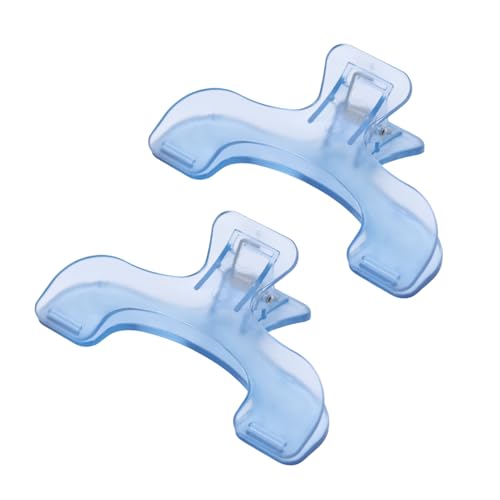 2Pcs Transparent Blue Book Page Holder Clips, Hands Free Book Clip to Hold Pages Open, Plastic Reading Page Holder for Music Sheets, Cookbooks, Study