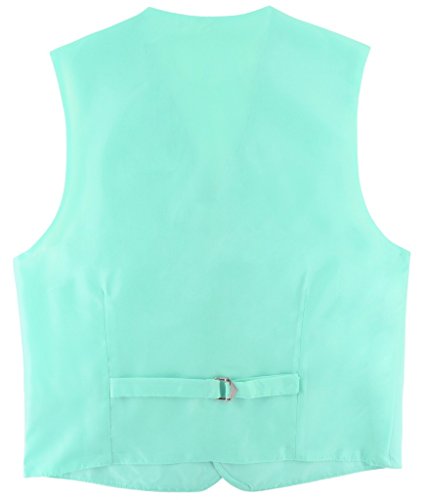 BOY'S Dress Vest & NeckTie Solid AQUA GREEN Color Neck Tie Set2