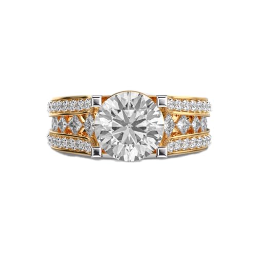 Bague en argent moissanite de luxe fait main avec halo plaqué or pour femme