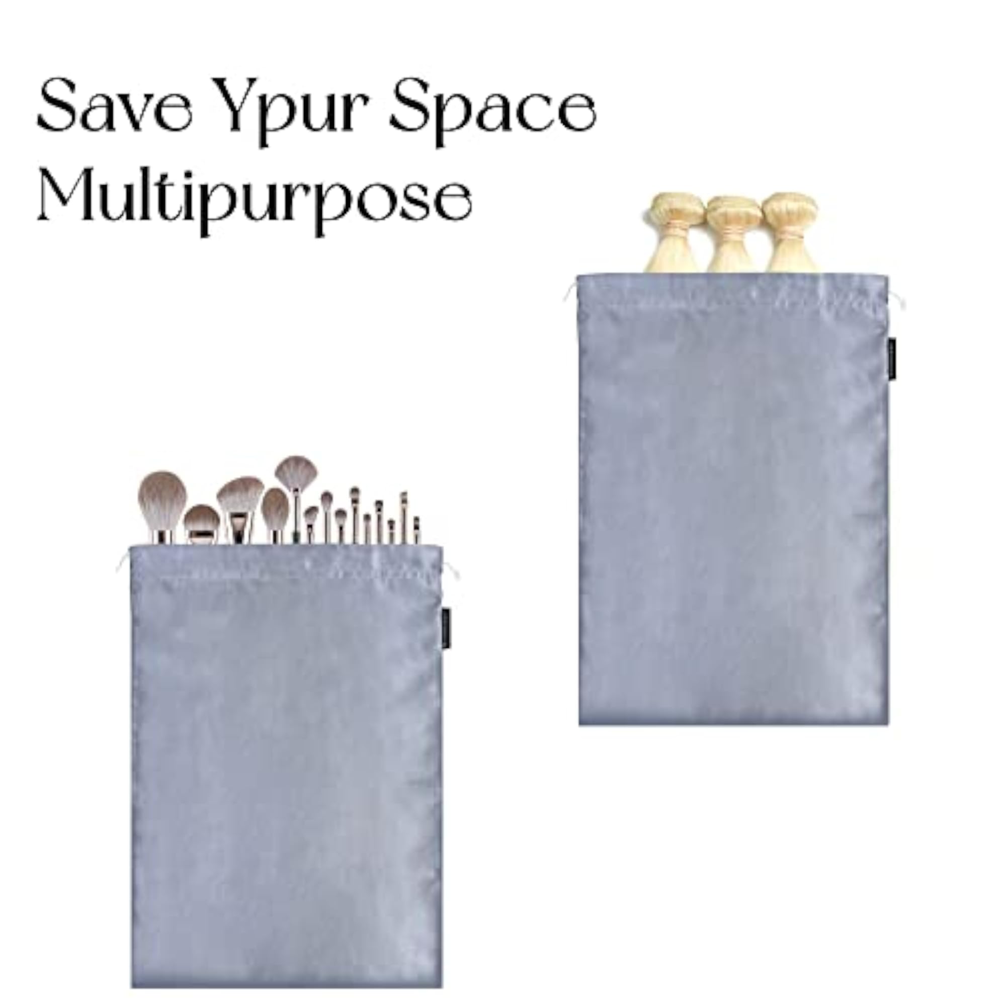 12 Pcs Satin Wig Bags with Drawstring for Hair Extensions