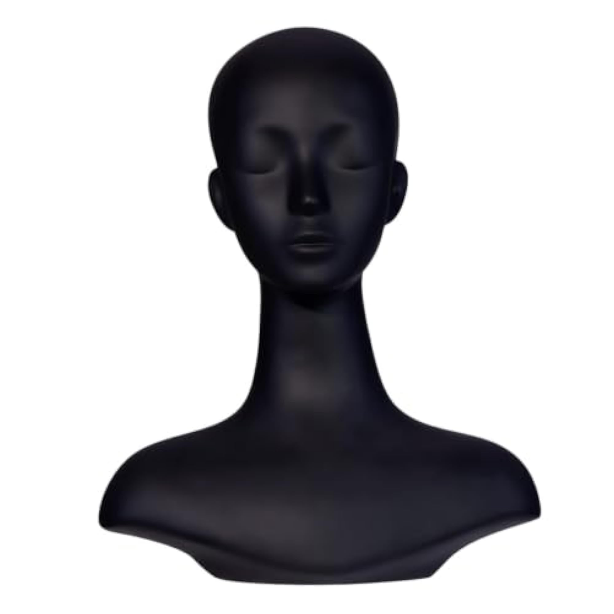 Matte Mannequin Head with Shoulders, Minimalist Design