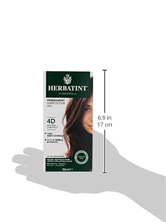 Herbatint Permanent Herbal Haircolor Gel, 4D Golden Chestnut, 4.56 Ounce