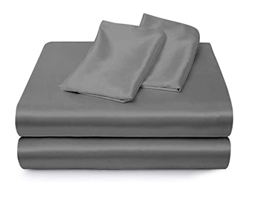 Image of Bamboo Pillow Pair 2 PC Set Organic, Natural, Softest, 400 Thread Count Cooling Like Silk (King, Charcoal Grey)