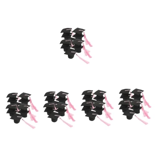 Décoration de gâteau diplôme : 10 mini chapeaux de célibataire et docteur avec pompon rouge
